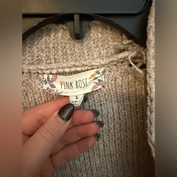 Pink Rose Women's Tan Open-Front Cardigan - Picture 2 of 3
